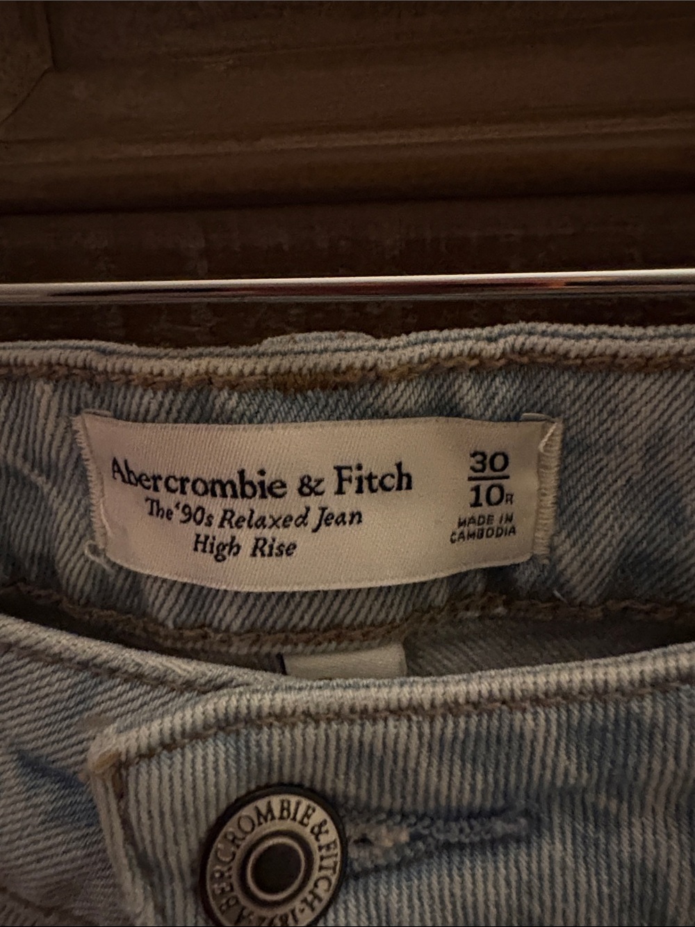Abercrombie & Fitch Light Blue Flare Jeans with Knee Rips - Picture 2 of 4